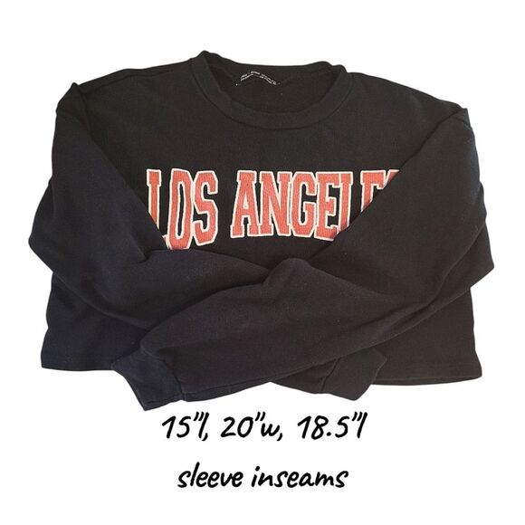 Rock Rose Couture Black Los Angeles Fleece Half Sweatshirt Top Medium - Picture 10 of 10